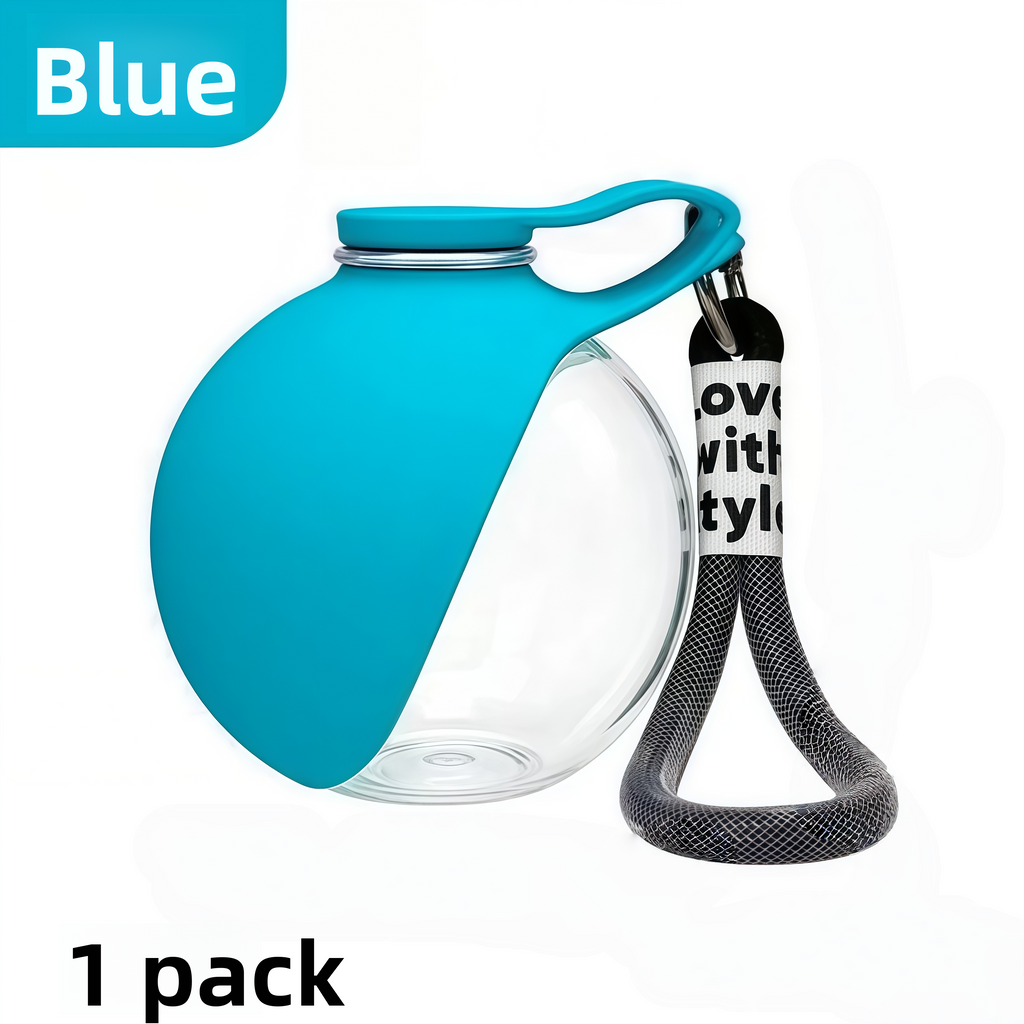 Portable Water Bottle In Blue & Pink.