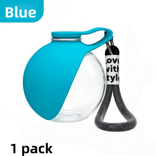 Portable Water Bottle In Blue & Pink.